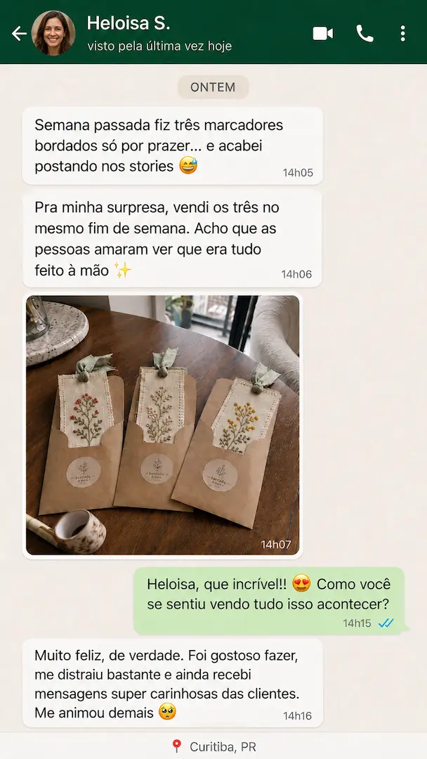 Conversa com Beatriz M. sobre sua primeira peça bordada